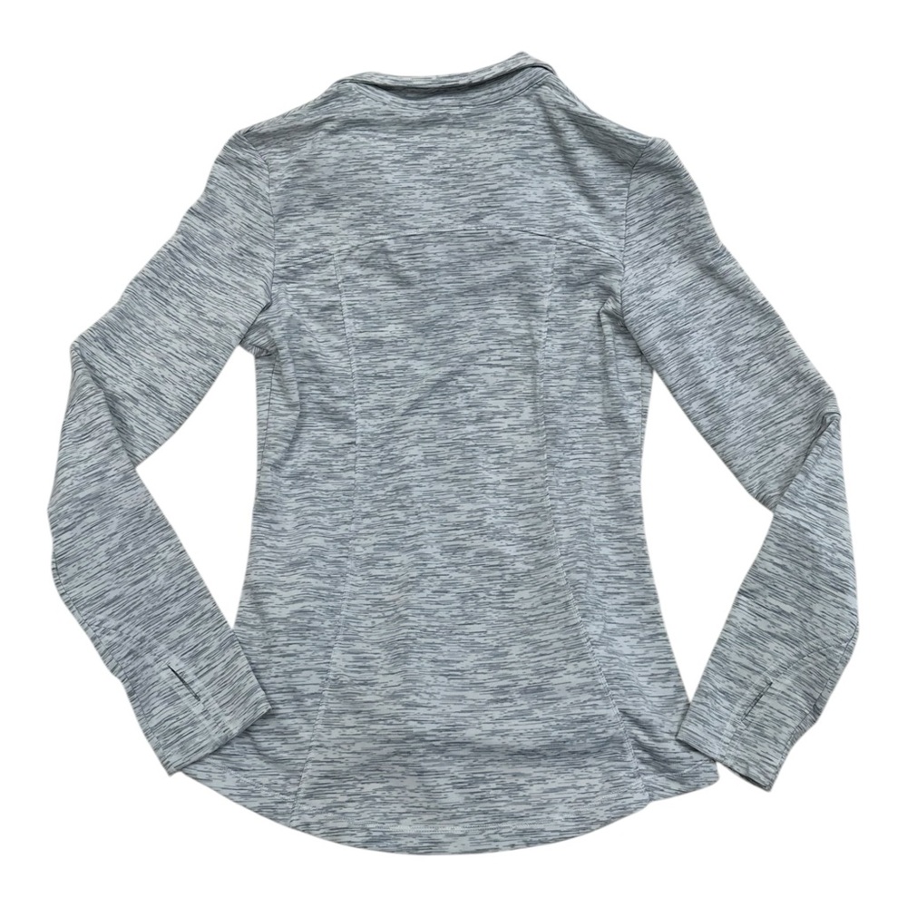 Unbranded Light Grey Heathered Full Zip Sweater w/ Thumbholes - Size Small - Picture 3 of 3